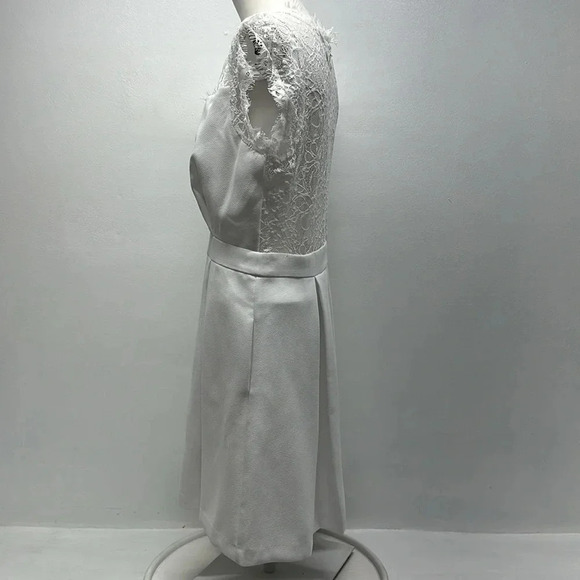 BCBGeneration Mini Dress Sleeveless Lined Lace Party Solid White New Size 10 - Picture 6 of 9